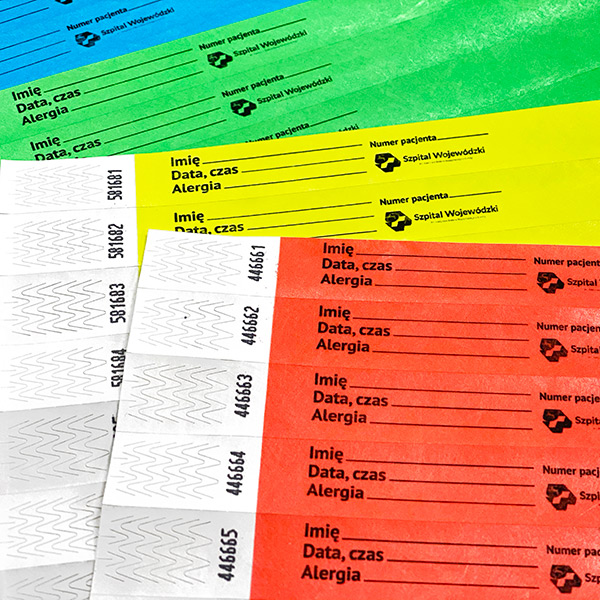 Bracelets Tyvek pour les hôpitaux