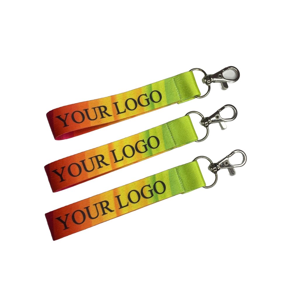 Porte-clés court en tissu avec impression recto verso