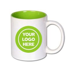 Alternative view of Tasses promotionnelles avec impression | Blanches avec un intérieur coloré