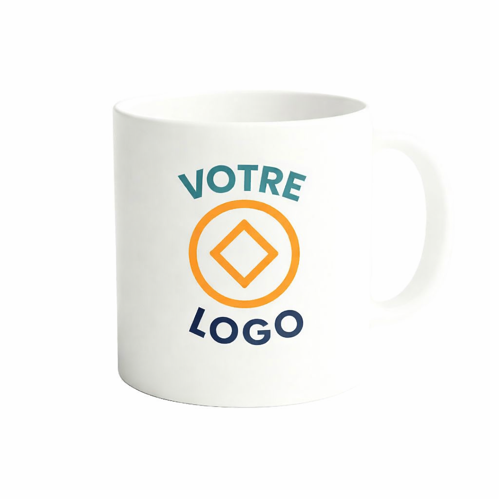 Tasses promotionnelles blanches avec impression