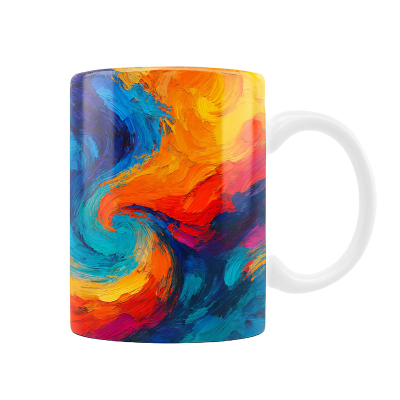 Tasses promotionnelles blanches avec impression complète