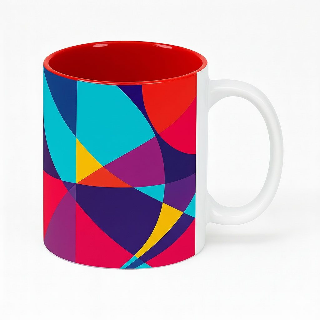 Tasses promotionnelles avec impression complète | Blanches avec un intérieur coloré – Image 2