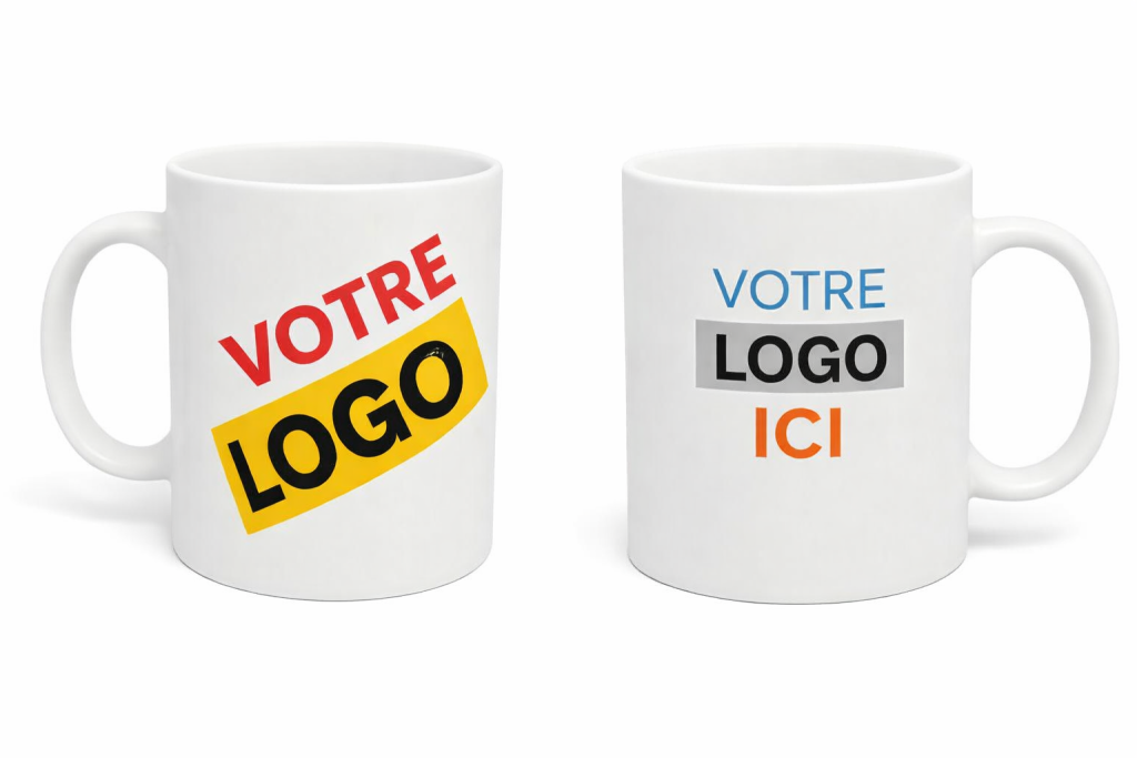 Tasses personnalisées blanches avec impression